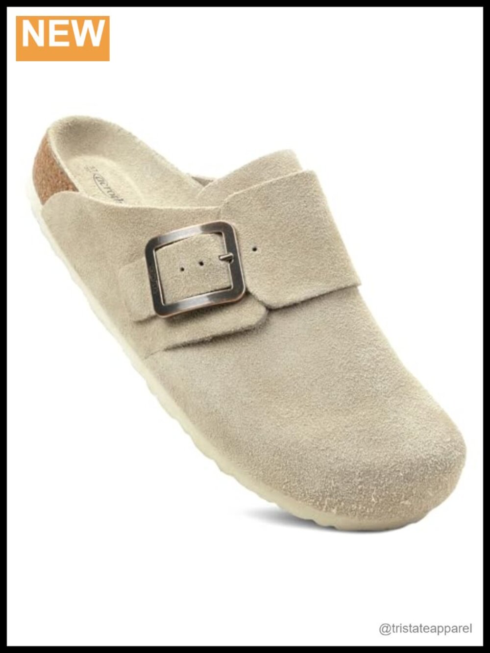 Genuine Leather Clogs with Arch Support Memory Foam Cork Footbed